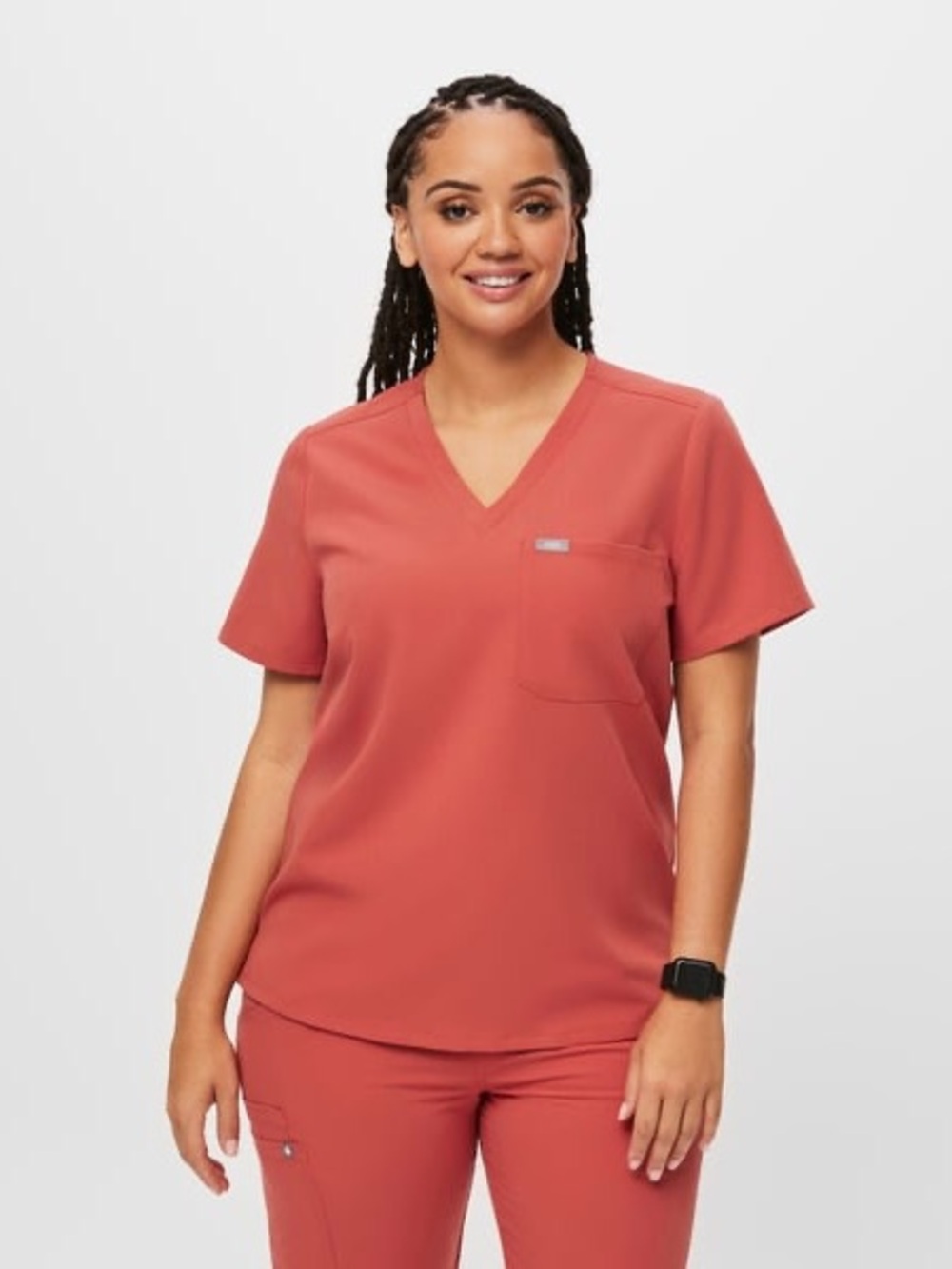 Figs Catarina Scrub Top Size XXS Clay